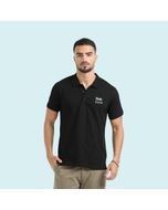 Greys&Blues Organic Polo Plain Tshirt- Black